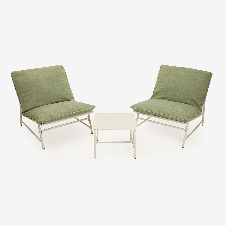 Set de jardín de 3 piezas acero inoxidable verde Citera