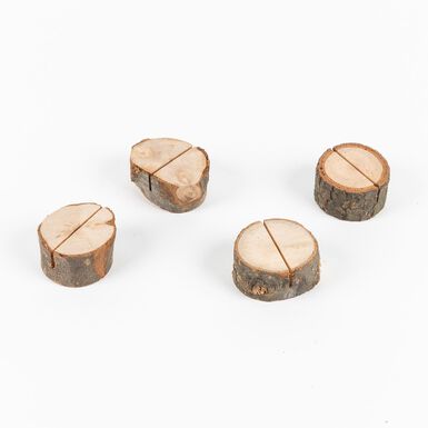 Set de 4 porta tarjetas de madera 4cm