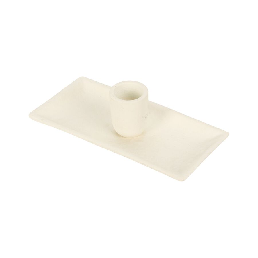 Candelabro de aluminio blanco 13x8x3cm