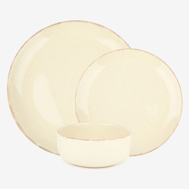 Vajilla de 18 piezas de cerámica blanca Coria