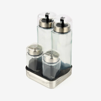 Set de 4 piezas aceitera/vinagrera de cristal 270ml