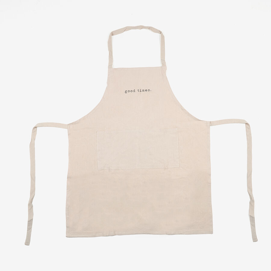 Delantal de cocina de algod&oacute;n beige 80x70cm