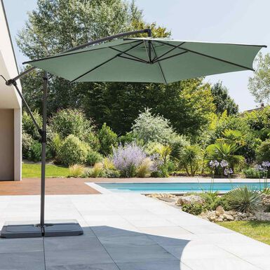 Parasol basculante de acero inoxidable verde Maui 300cm