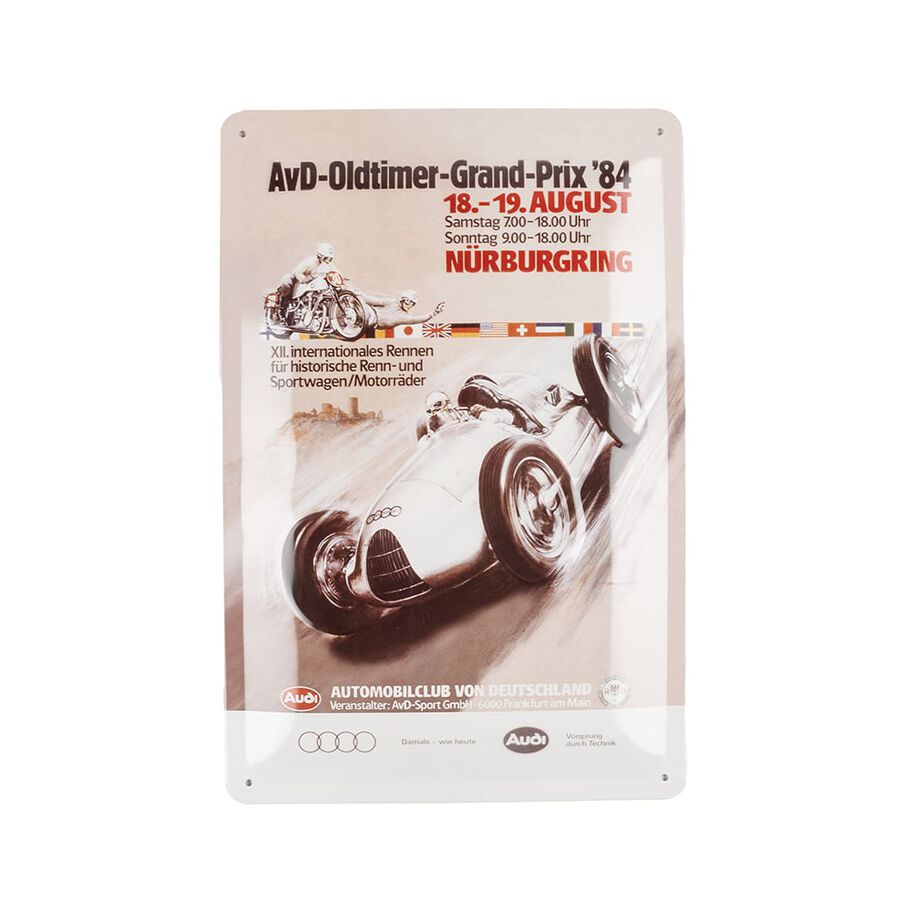 Placa de metal Audi Oldtimer Grand Prix 20x30cm