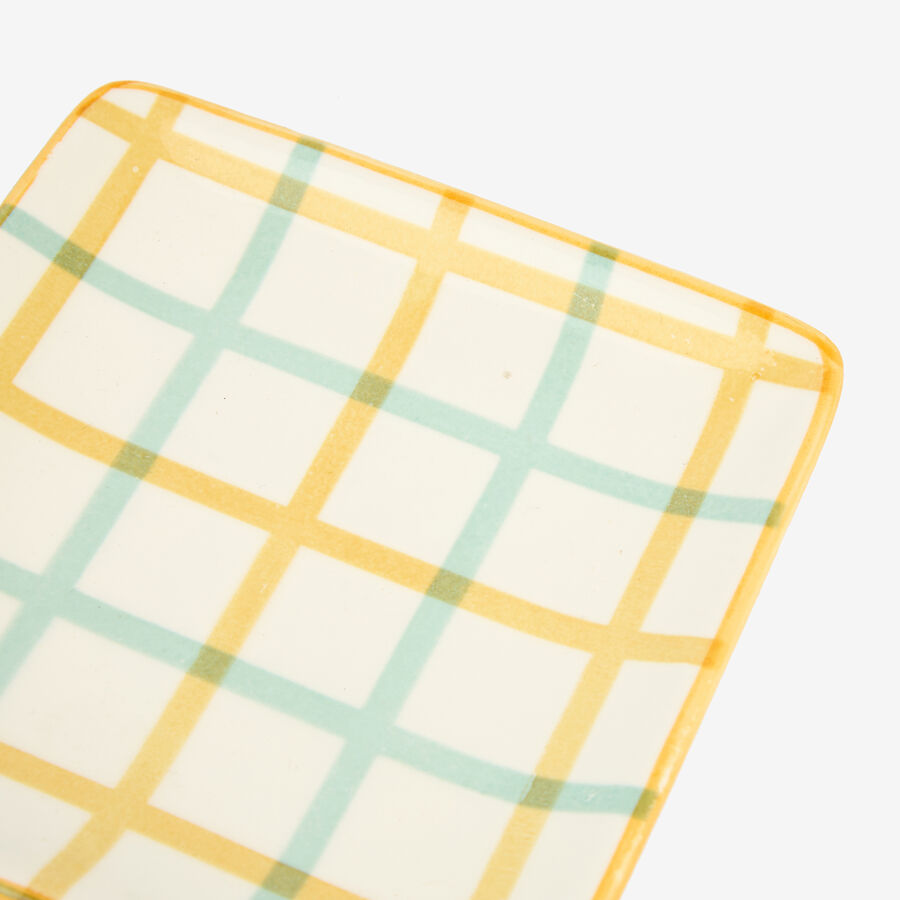 Fuente de cerámica cuadros Beida 11x11cm