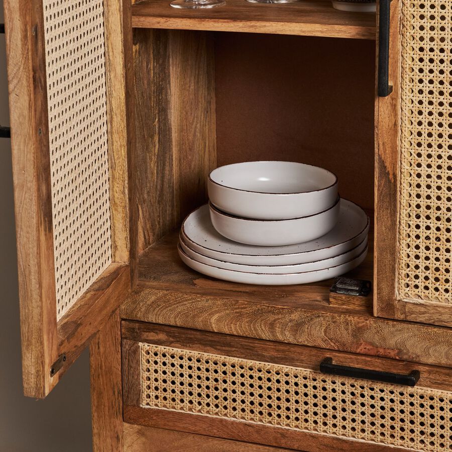 Vajilla de 12 piezas de cerámica beige Iria