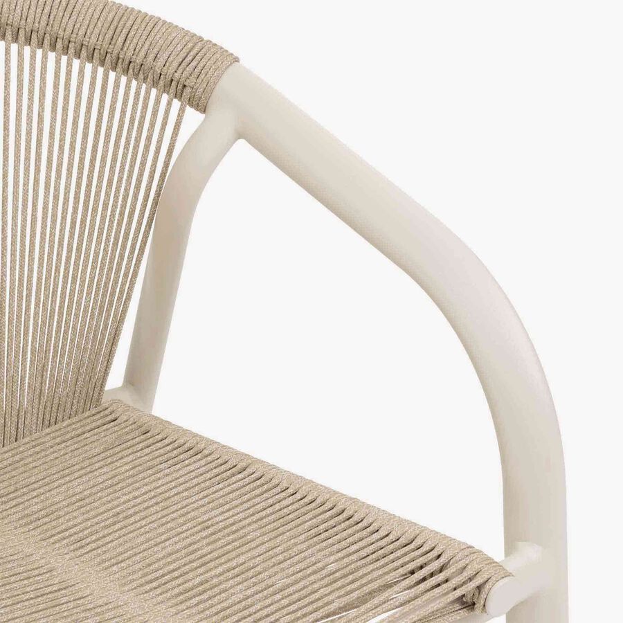 Silla de jard&iacute;n apilable de aluminio crema Rivan 57x62x80cm