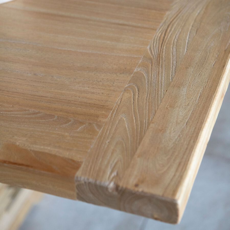 Mesa de comedor extensible de madera de olmo reciclada Toulouse 160/220x80x76cm