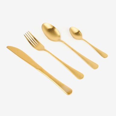 Cuberter&iacute;a de 24 piezas de acero inoxidable dorada Adele - Bergner