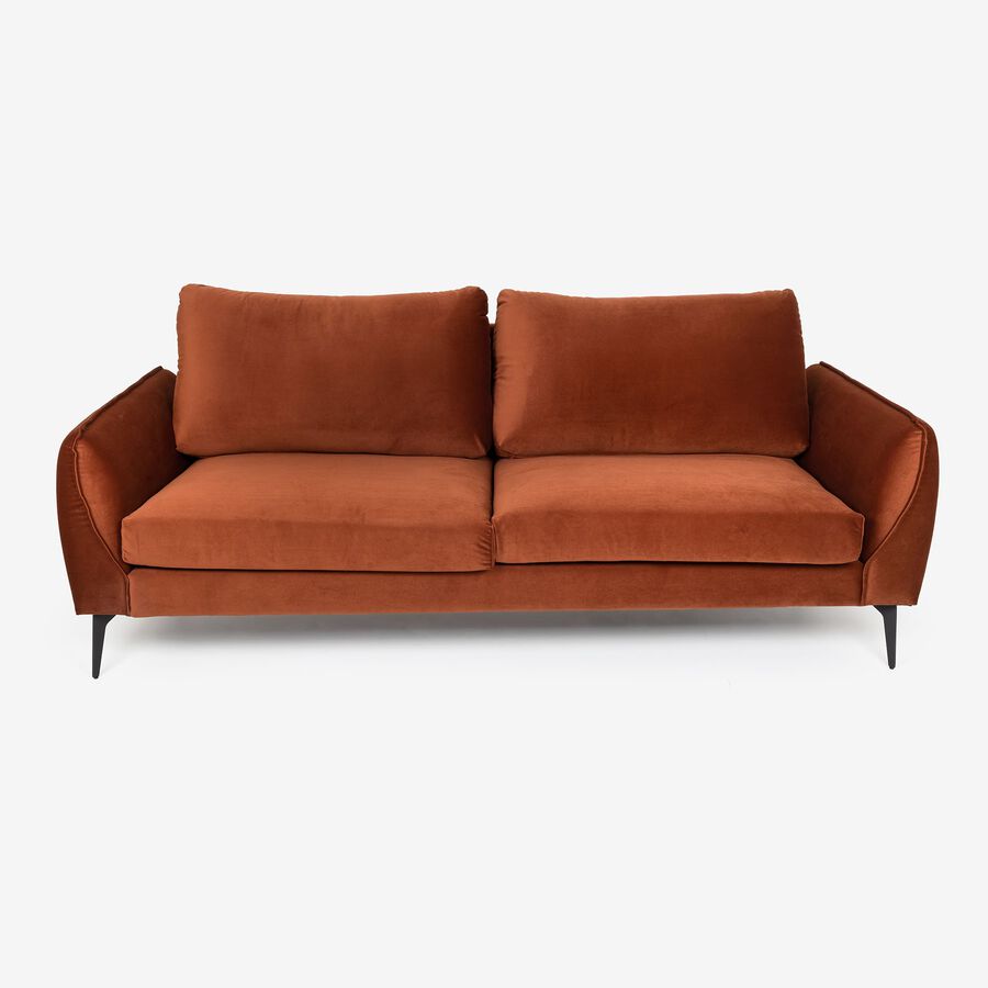 Sofá 3 plazas cobrizo terciopelo Balt 207x90cm Clau&Chloe