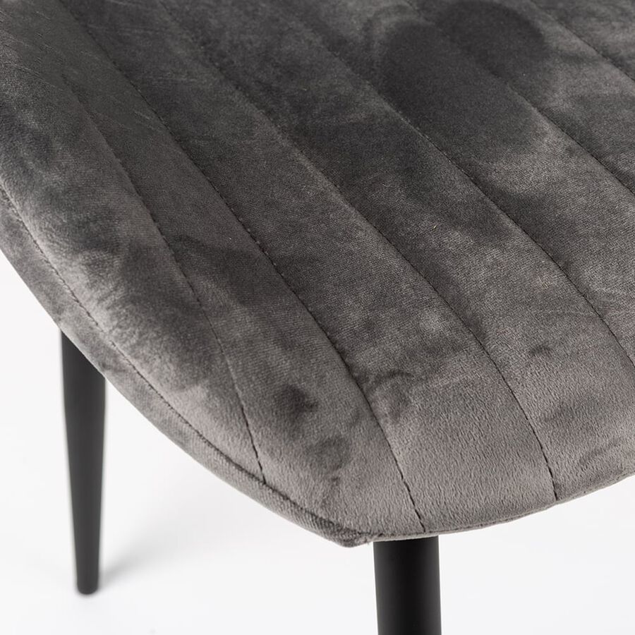 Silla de comedor de terciopelo gris Lydia 54x50x86cm Clau&Chloe