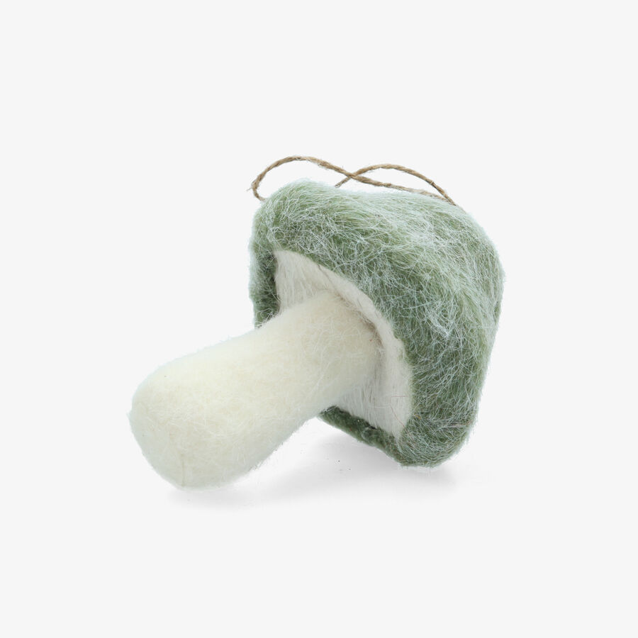 Bola de Navidad de seta de fieltro verde 10x10x15cm