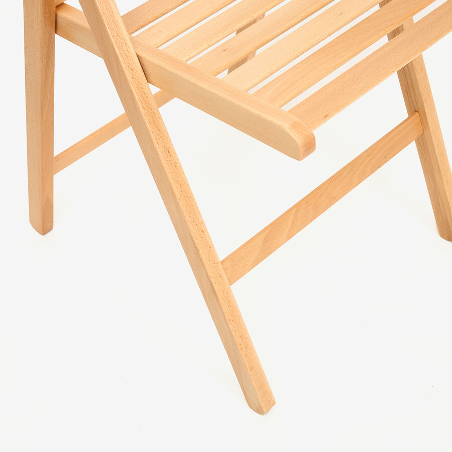 Silla plegable de madera de haya natural Gema 43x48x79cm