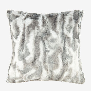 Funda de cojín de pelo gris 45x45cm