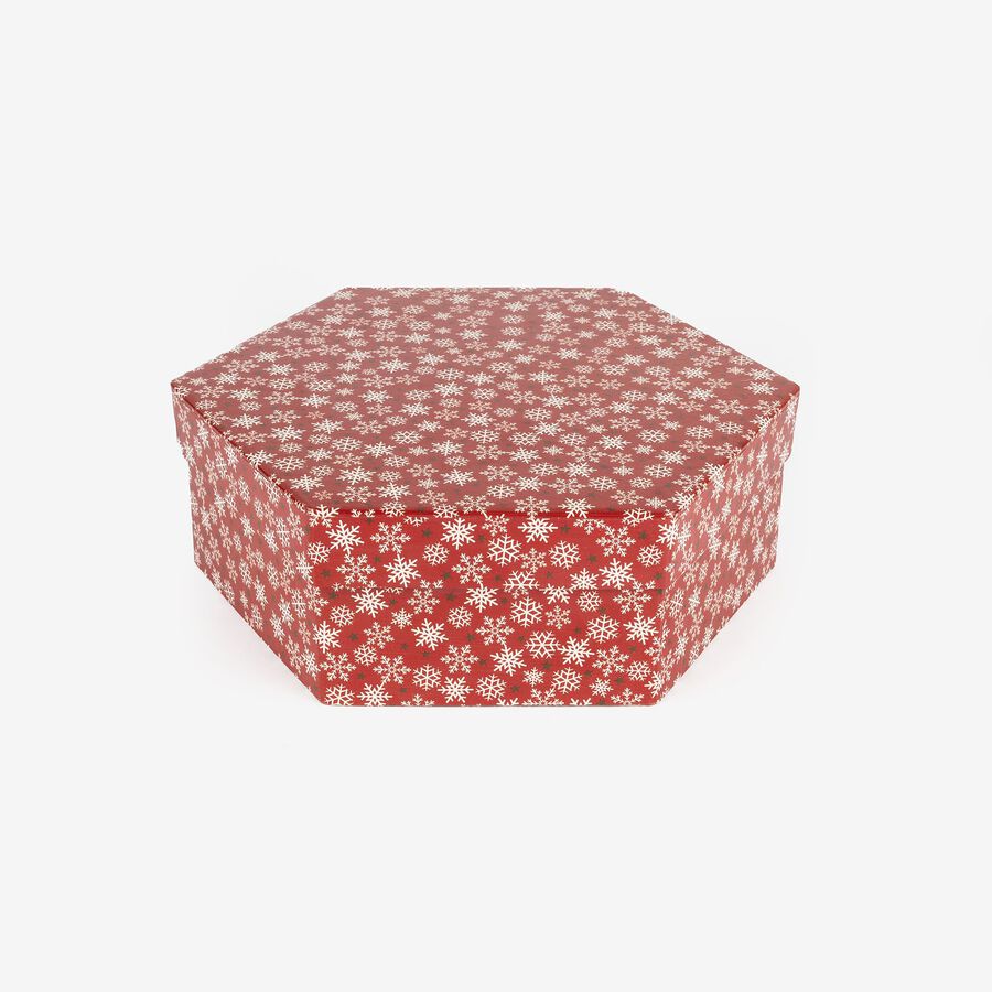 Set 7 bolas decorativas rojas copos de nieve 7,5cm