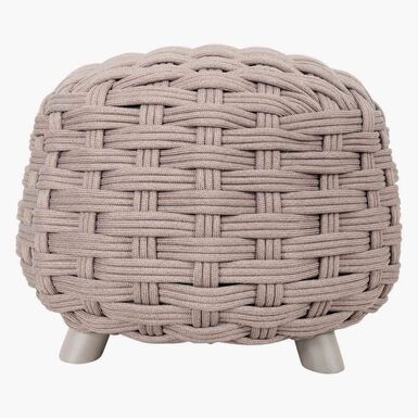 Puff de jard&iacute;n de aluminio caoba Obira &Oslash;49x38cm