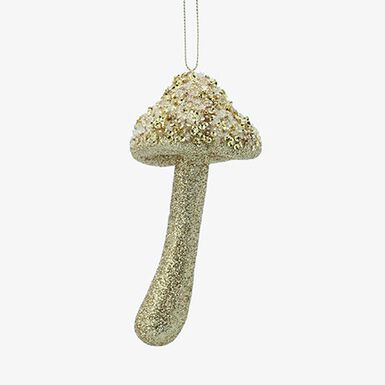 Bola de Navidad seta dorada 14cm
