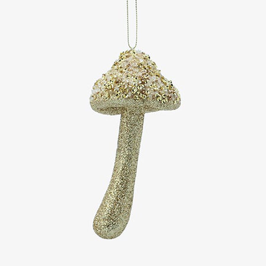 Bola de Navidad seta dorada 14cm