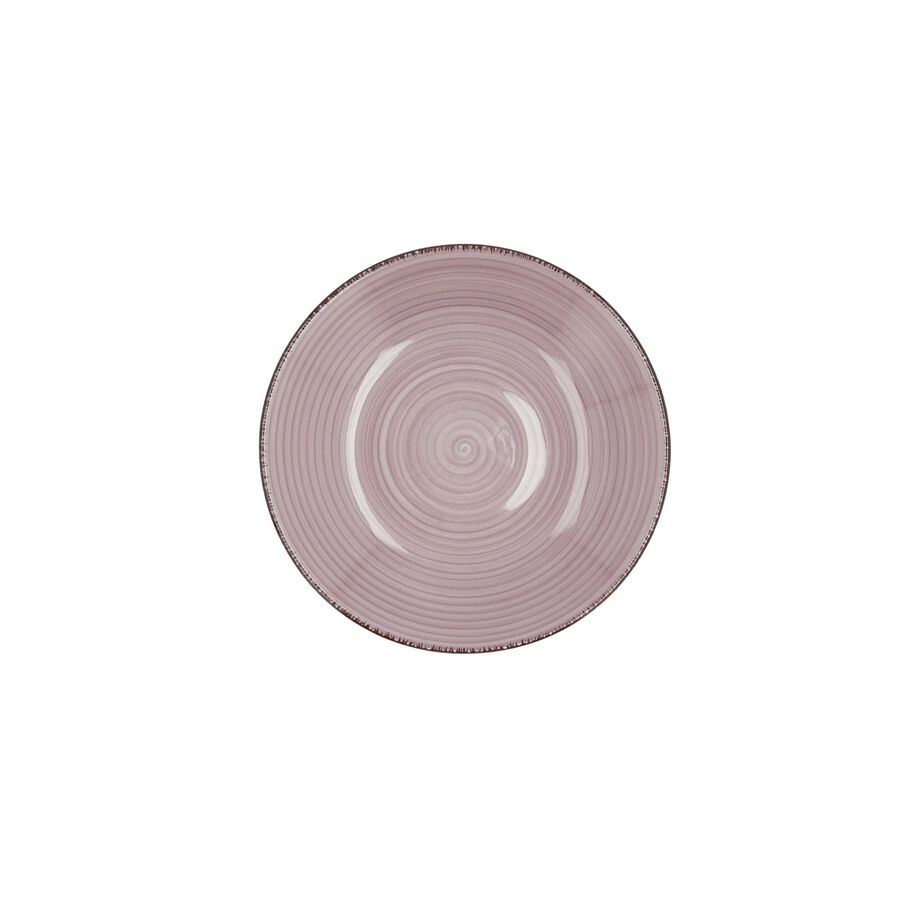 Set 2 tazas con plato rosa de gres Vita 22cl