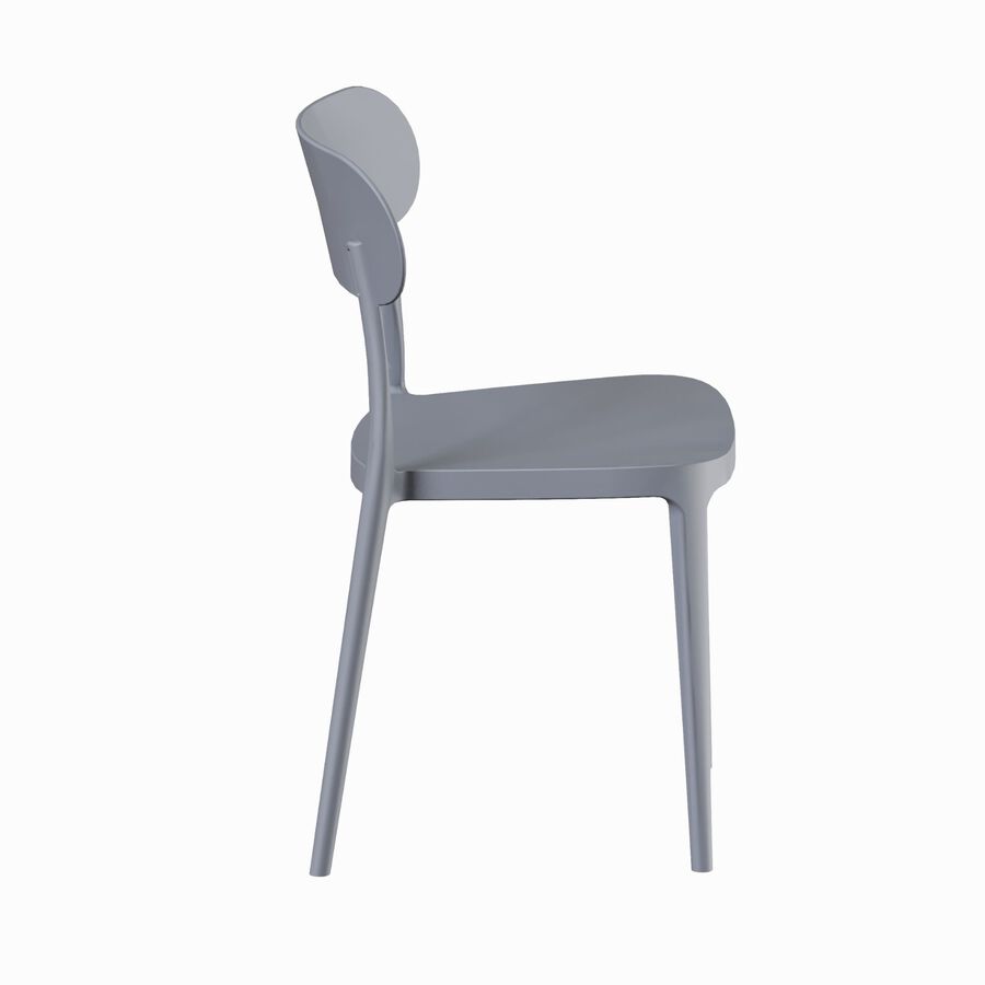 Silla de comedor de polipropileno gris Nesta 45x42x77cm