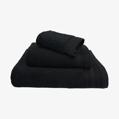 Set de 3 toallas de algod&oacute;n negro Porto - 500 gr/m&sup2;
