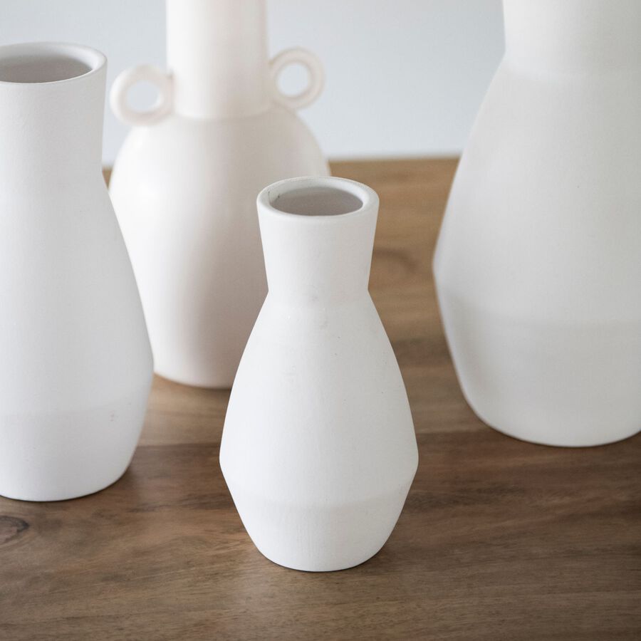 Jarr&oacute;n de dolomita blanco Ike 18cm