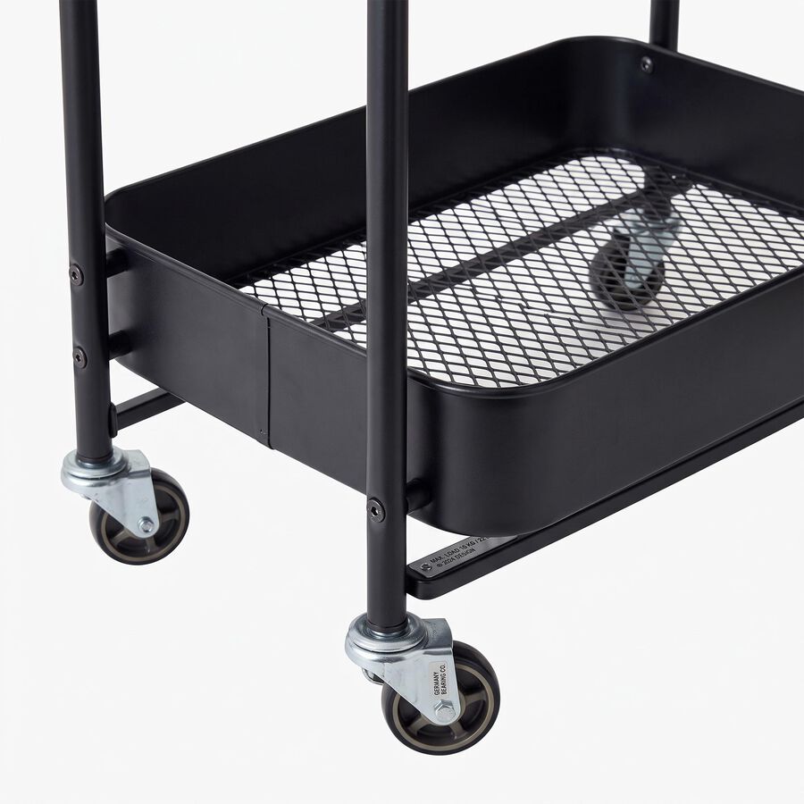 Carro de cocina plegable negro de hierro Ares 77cm