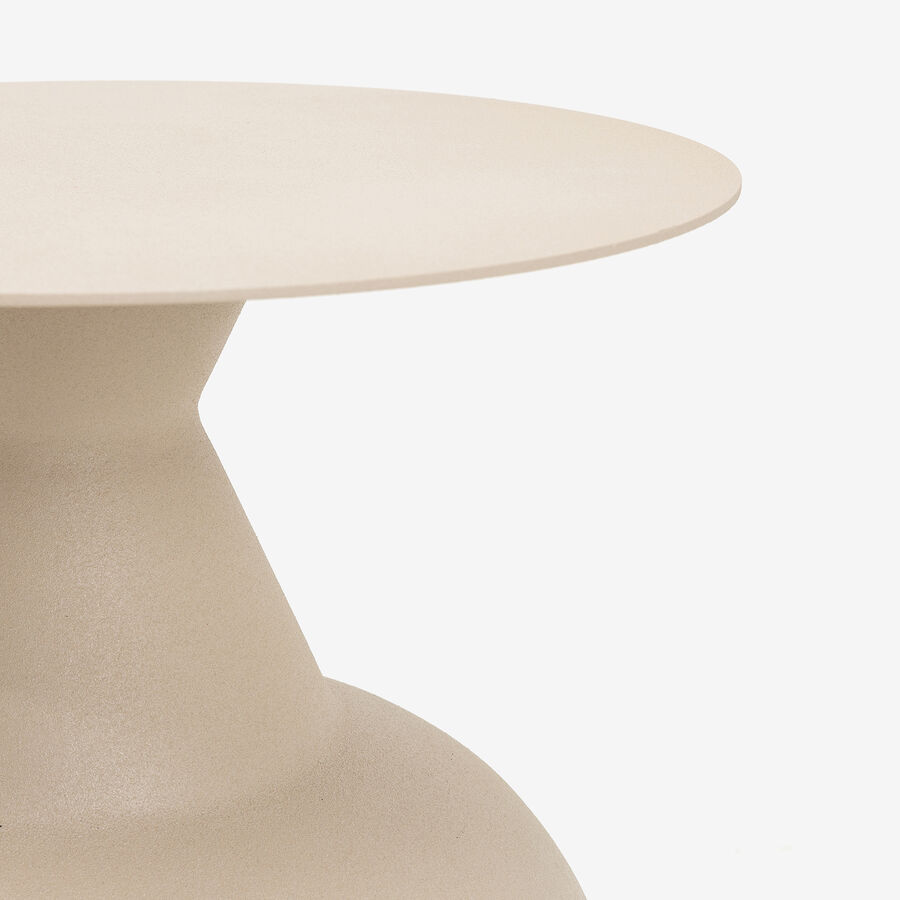 Mesa auxiliar de acero beige Maple &Oslash;38x49cm Clau&Chloe