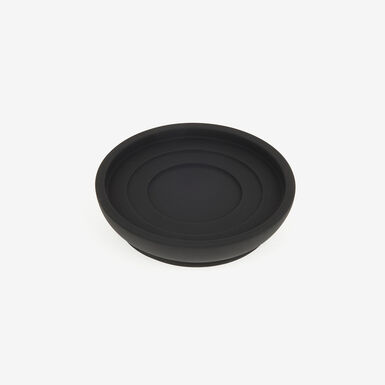 Jabonera negra de poliresina Carbon Ø11cm