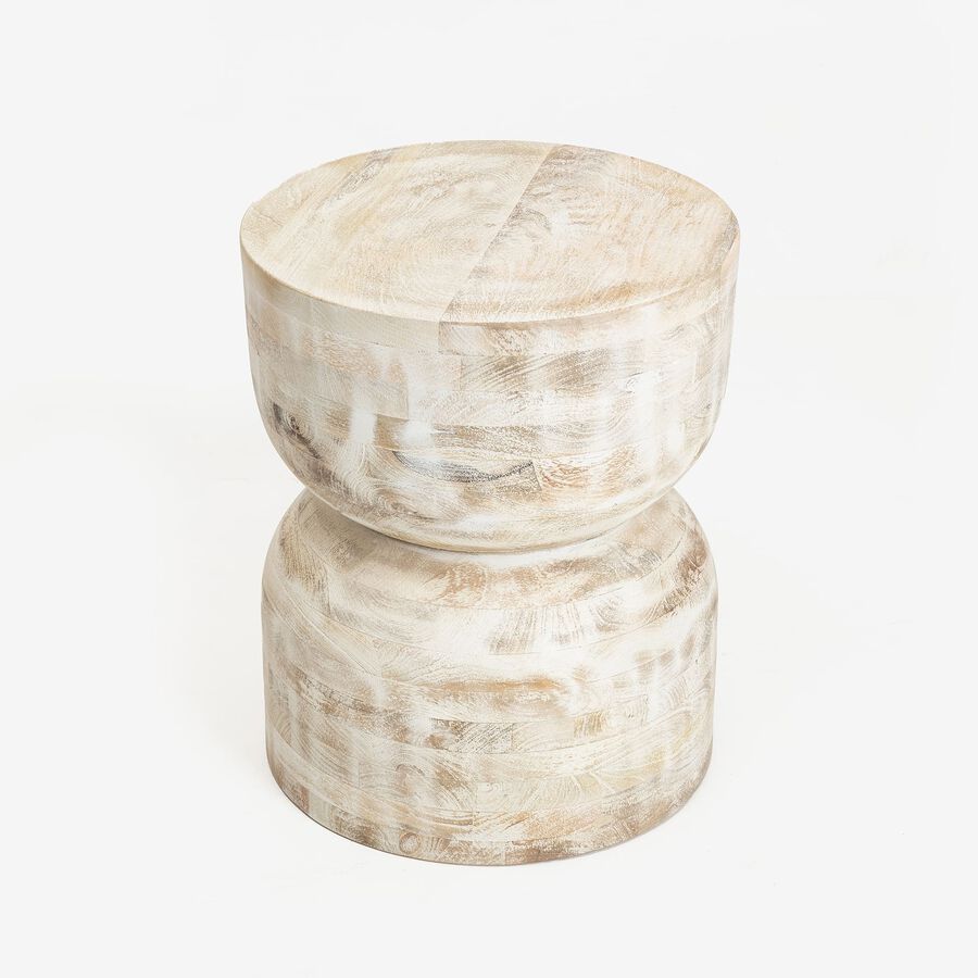 Mesa auxiliar de madera de mango Sontra &Oslash;40x50cm Clau&Chloe