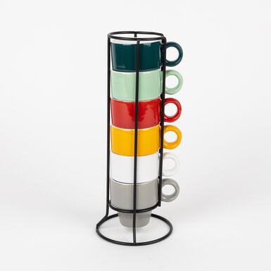 Soporte decorativo para tazas de café, colgador de vidrio de Color