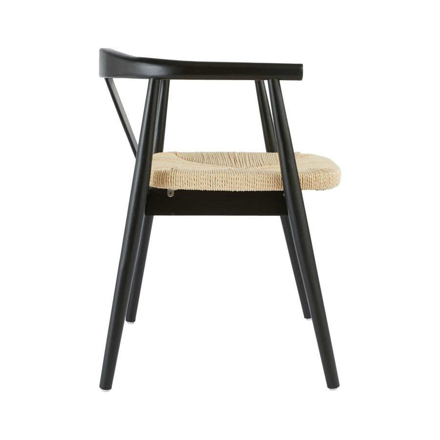 Silla de comedor de madera de haya negra Lilia 56x56x73cm