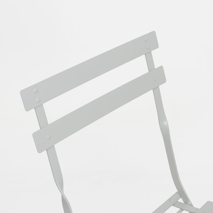Conjunto de jard&iacute;n mesa con dos sillas gris claro Bistro &Oslash;60cm