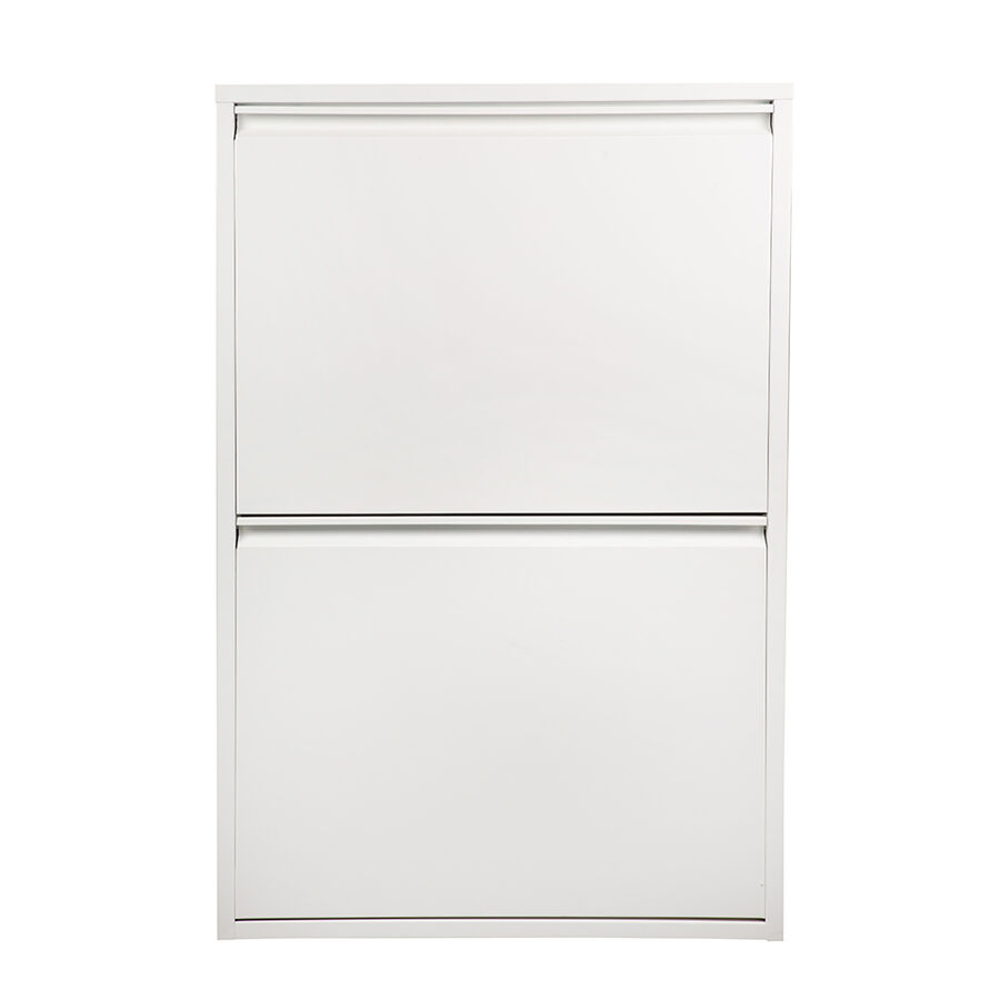 Reciclador con 4 cubos y 2 puertas blanco 60x25x92cm