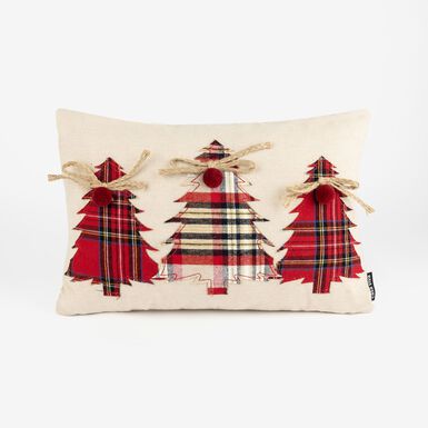 Funda de cojín con Árboles tartán 30x45cm