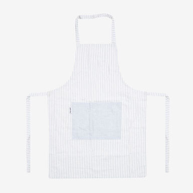 Delantal de algodón con rayas grises 60x80cm