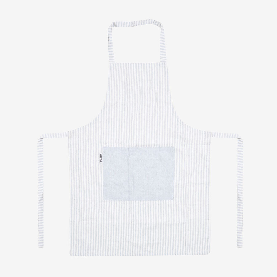 Delantal de algodón con rayas grises 60x80cm