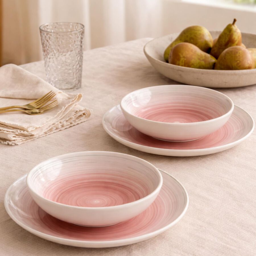 Plato llano de cer&aacute;mica Suede rose &Oslash;27cm