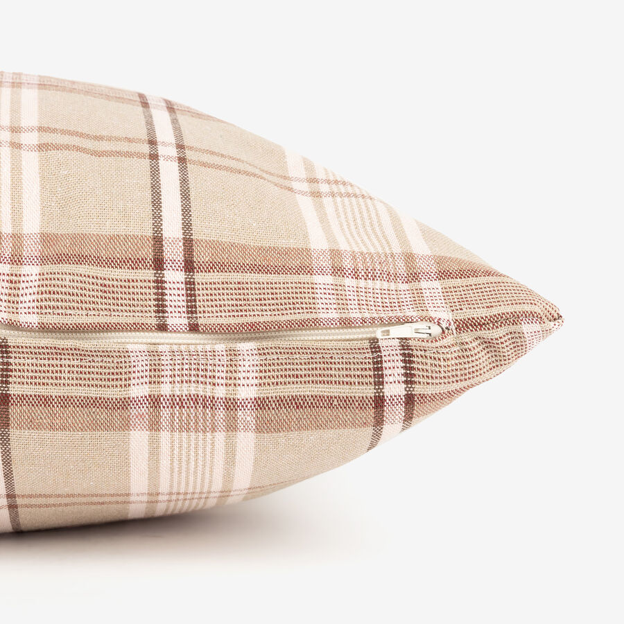 Funda de coj&iacute;n de algod&oacute;n reciclado Tart&aacute;n uva Sira 45x45cm