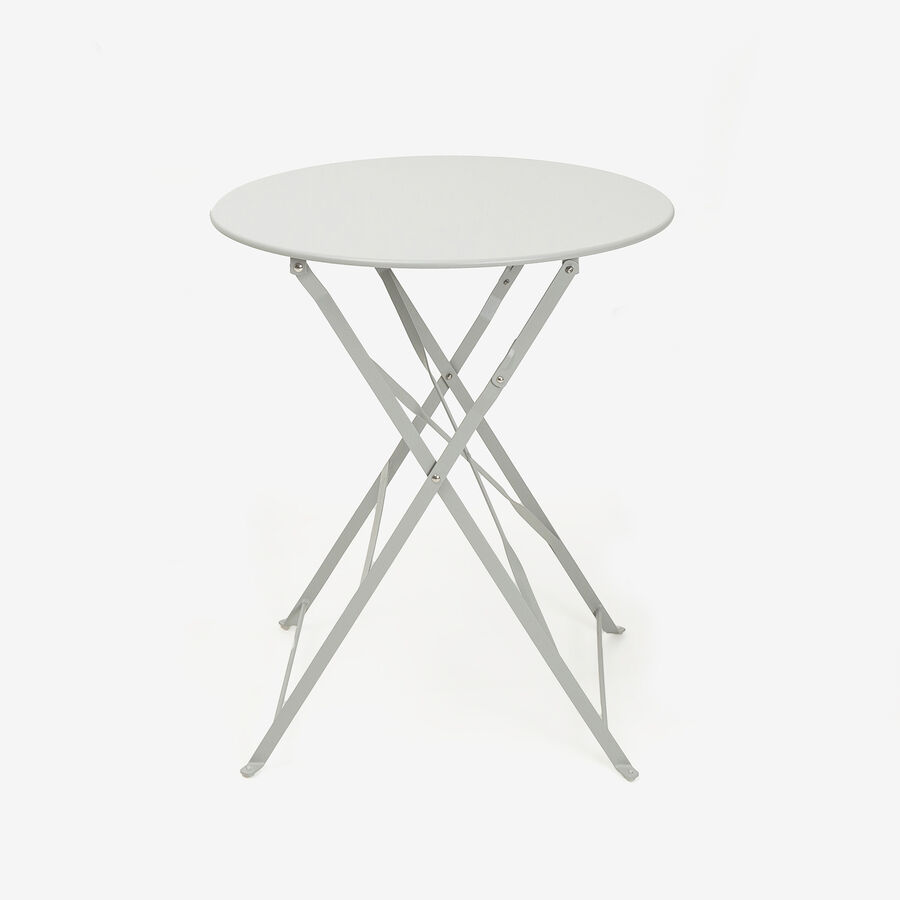 Set de jard&iacute;n plegable de mesa y 2 sillas de acero gris claro Bistro