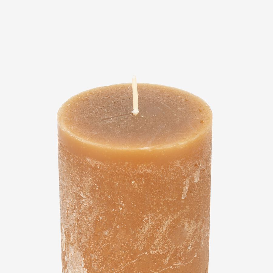 Vela decorativa cilindro marrón Kanea Ø7x14cm