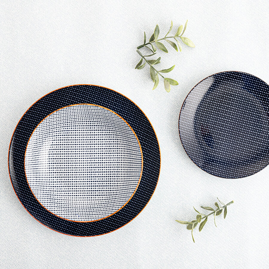 Vajilla 18 piezas porcelana azul Moon