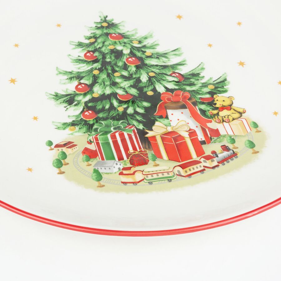 Plato de cer&aacute;mica con &aacute;rbol Navidad &Oslash;30cm