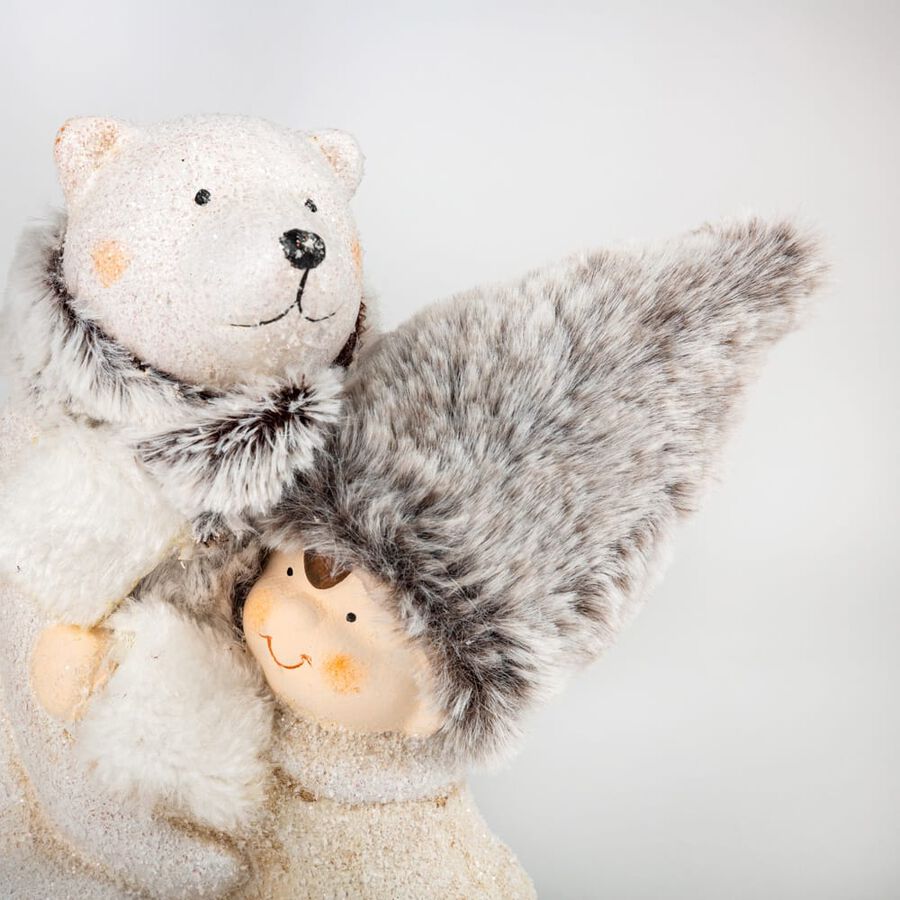 Figura Arctic de cer&aacute;mica ni&ntilde;o con oso