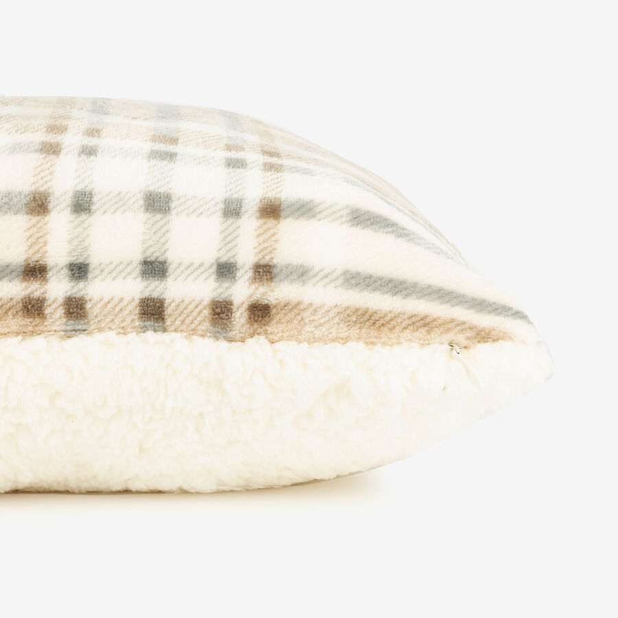 Funda de cojín de poliéster beige Tartán 45x45cm