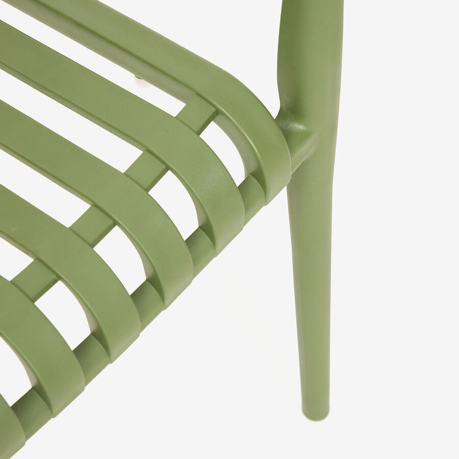 Silla de jard&iacute;n apilable de polipropileno verde Happel 59x55x81cm