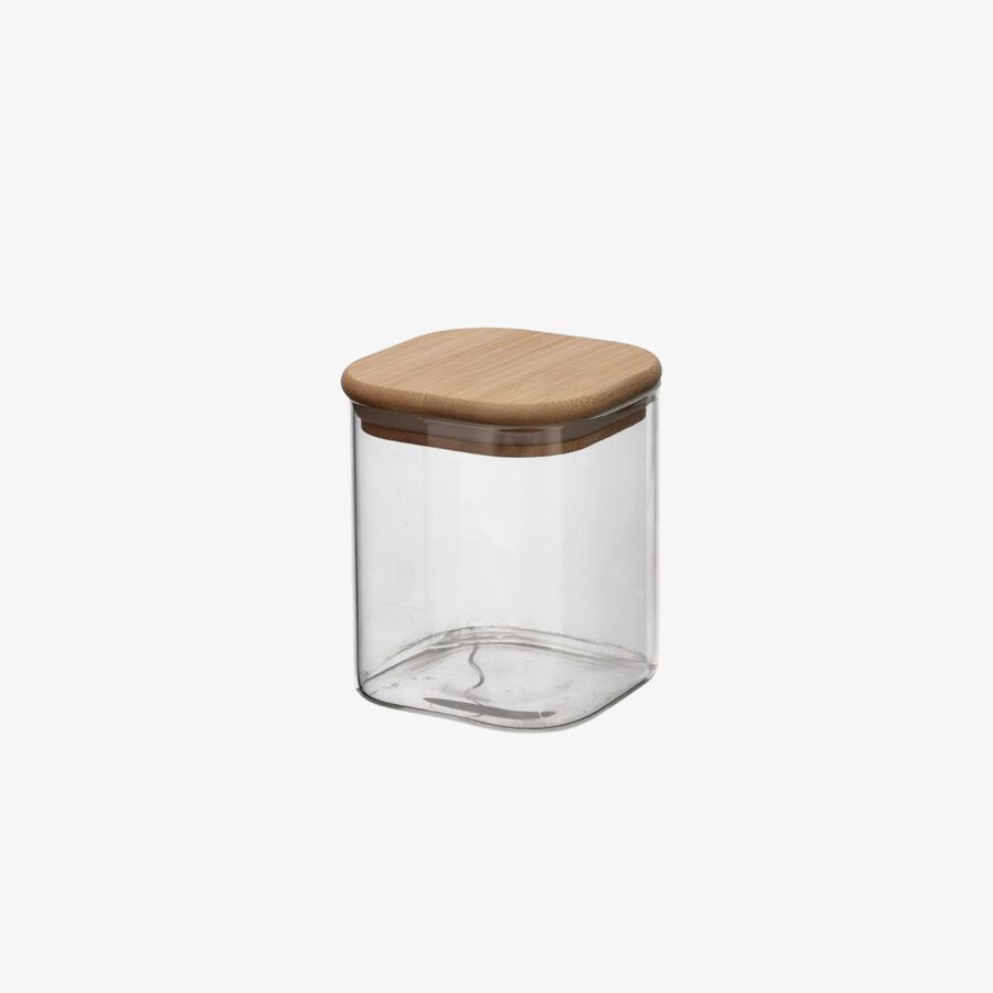 Tarro de cristal con tapa de bamb&uacute; Brila 75cl