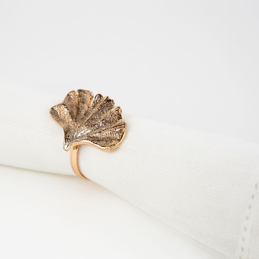 Set de 4 servilleteros dorados Ginko