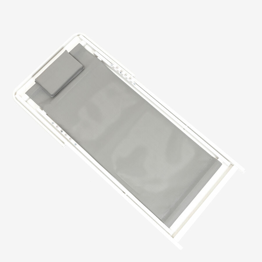 Hamaca reclinable de aluminio y textiline gris 104x58x76cm