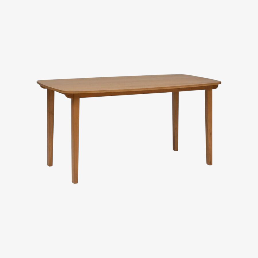 Mesa de comedor rectangular de madera chapada de roble Lyon 160x80x76cm